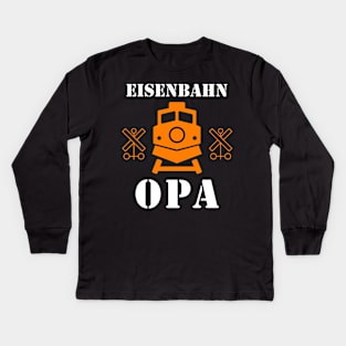 Eisenbahn Opa Modelleisenbahn Rentner Hobby Kids Long Sleeve T-Shirt